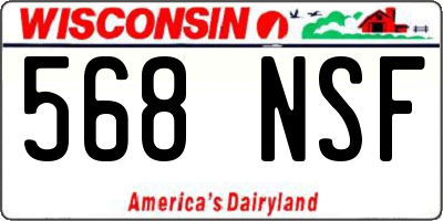 WI license plate 568NSF