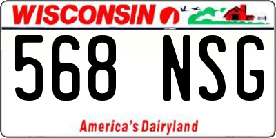 WI license plate 568NSG