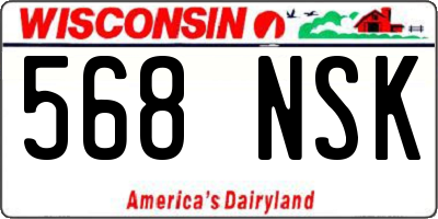 WI license plate 568NSK