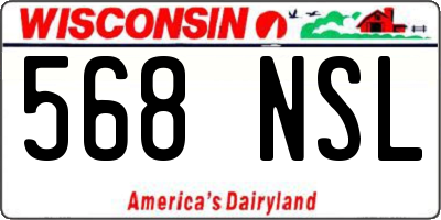 WI license plate 568NSL