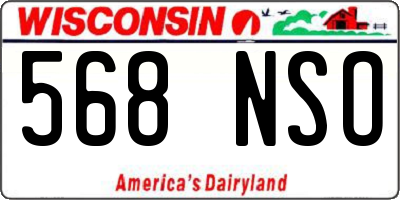 WI license plate 568NSO