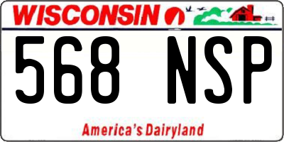 WI license plate 568NSP