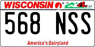 WI license plate 568NSS