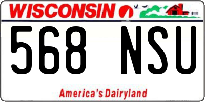 WI license plate 568NSU