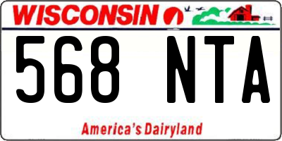 WI license plate 568NTA