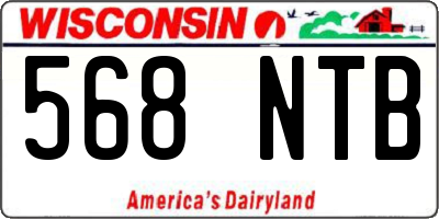 WI license plate 568NTB