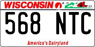 WI license plate 568NTC