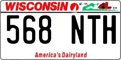 WI license plate 568NTH