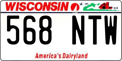 WI license plate 568NTW
