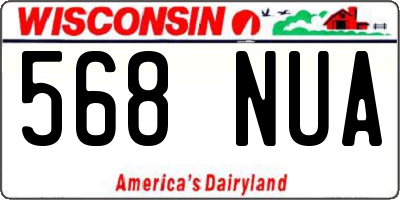 WI license plate 568NUA