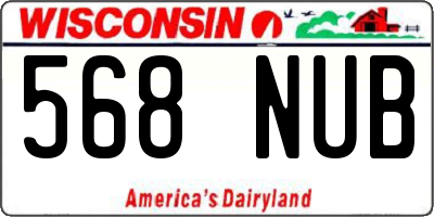 WI license plate 568NUB