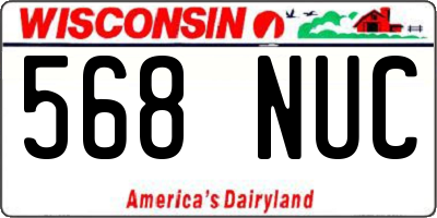 WI license plate 568NUC