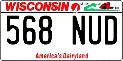 WI license plate 568NUD