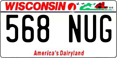 WI license plate 568NUG