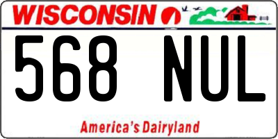 WI license plate 568NUL