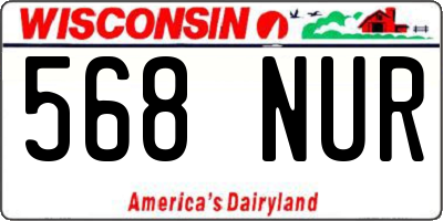 WI license plate 568NUR