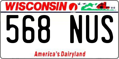 WI license plate 568NUS
