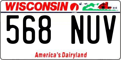 WI license plate 568NUV
