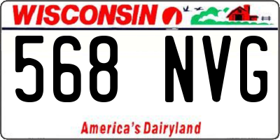 WI license plate 568NVG