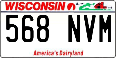 WI license plate 568NVM