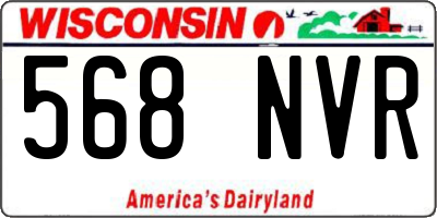 WI license plate 568NVR