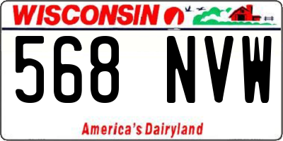 WI license plate 568NVW