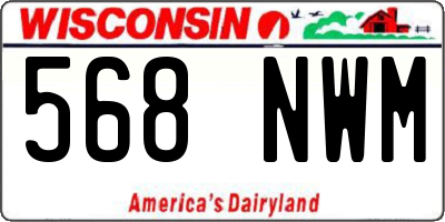 WI license plate 568NWM
