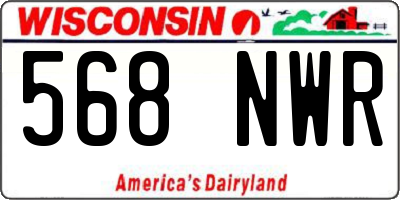 WI license plate 568NWR