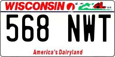 WI license plate 568NWT