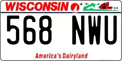 WI license plate 568NWU