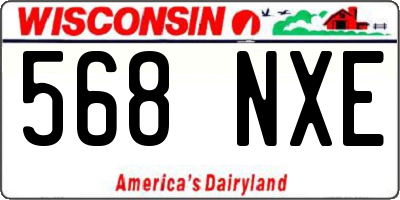 WI license plate 568NXE
