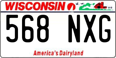 WI license plate 568NXG