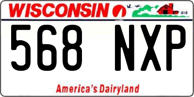 WI license plate 568NXP