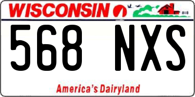 WI license plate 568NXS