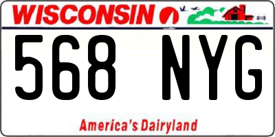 WI license plate 568NYG