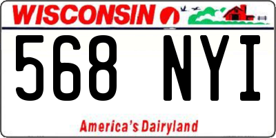 WI license plate 568NYI