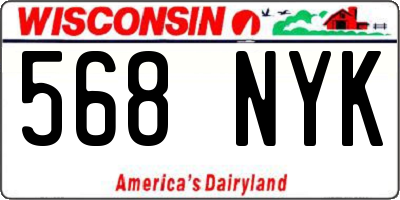 WI license plate 568NYK