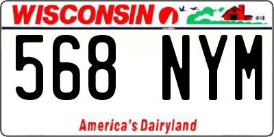 WI license plate 568NYM