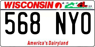 WI license plate 568NYO