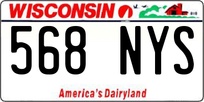 WI license plate 568NYS