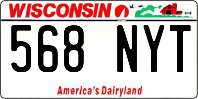 WI license plate 568NYT