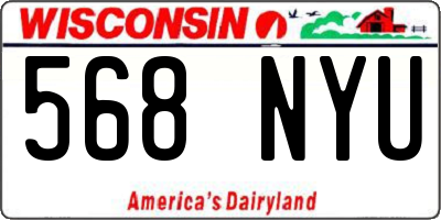 WI license plate 568NYU