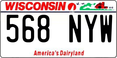 WI license plate 568NYW