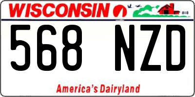 WI license plate 568NZD