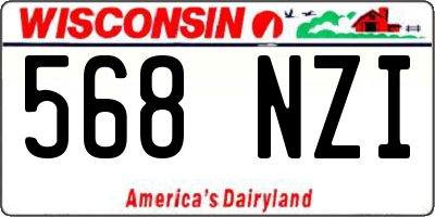 WI license plate 568NZI