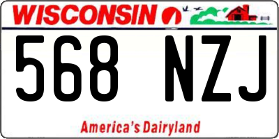 WI license plate 568NZJ
