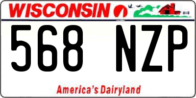 WI license plate 568NZP