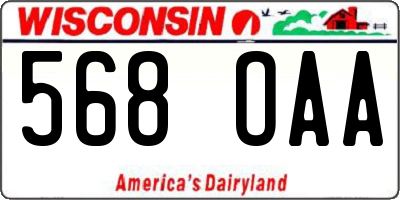WI license plate 568OAA