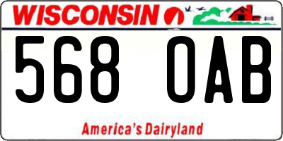 WI license plate 568OAB