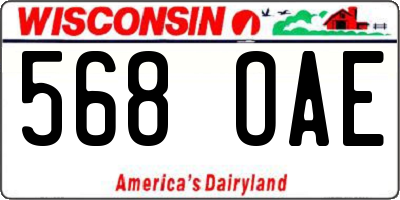 WI license plate 568OAE